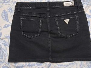 Guess Black Denim Mini Skirt