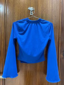 Vibrant Blue Bell Sleeve Top