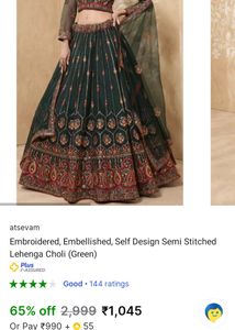 Elegant Green Embroidered Lehenga Set