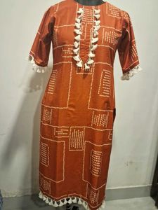 Cotton daily  wear Rust  kurta