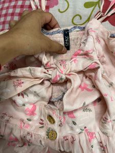 Pink Floral Button-Down Midi Dress