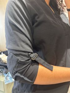 Chic Black V-Neck Blouse