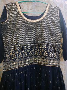 Embellished Navy Blue Ethnic Gown