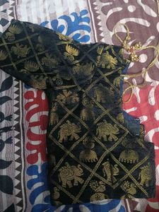 Stitched Brocade Black blouse