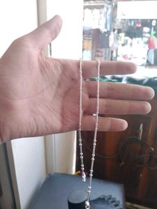 Elegant Anklet with Beads pure silver