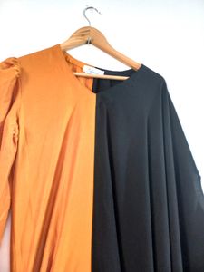 Orange &amp; Black Asymmetrical Dress (Women's)