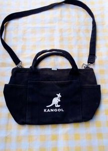 Kangol Black Canvas Crossbody Bag