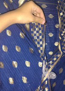 satin silk banarsi neavy blue stall duptta shawl