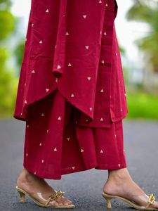 Maroon Kurta Set with Triangles
