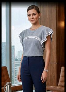 Grey ruffle top