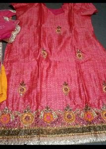 designer pink kurta set with dupatta