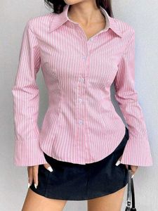 Chic Pink Striped Button-Up Shirt