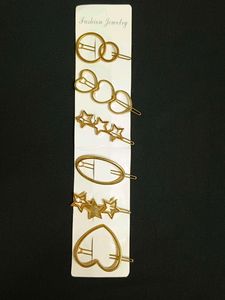 Set of 6 Geometric Hair Clips