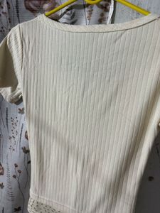 Ribbed Button-Up Cropped Top