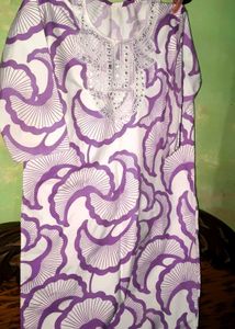 Vibrant Purple Floral Print Kurta