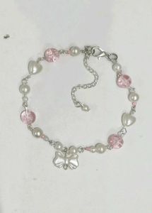 Pink Beaded Clover Bracelet