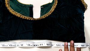 Green Velvet Blouse 34 Size