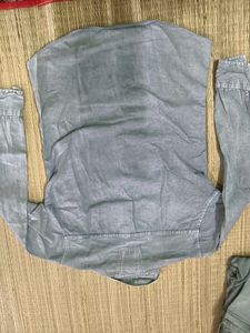 Stylish Men's Grey Denim Shirt