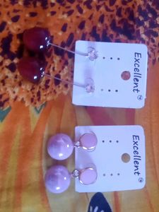 Red And Purple Earrings
