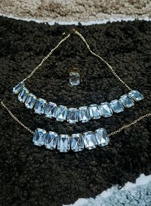 Sparkling Gemstone Necklace & Ring Set