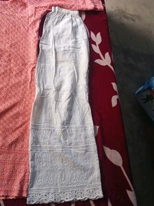 Elegant Peach Chikankari Kurta &amp; Palazzo Set