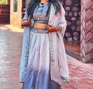 Beautiful Blue Embellished Lehenga Choli
