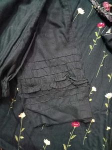 Black Floral Kurti Set