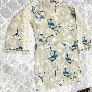 Stylish branded Printed Kurta with Tassels