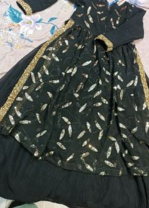 Nyra party wear Black & Gold Embellished Dress