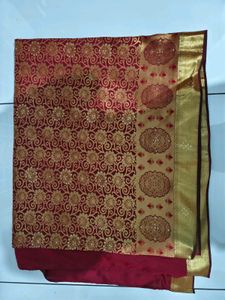 Elegant Red &amp; Gold Silk Saree