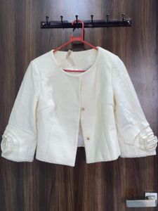 Cream Cropped Jacket
