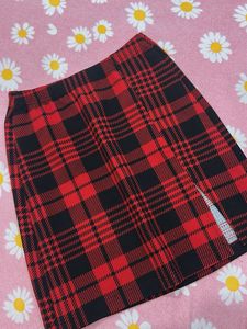 Shein Plaid Mini Skirt with Slit