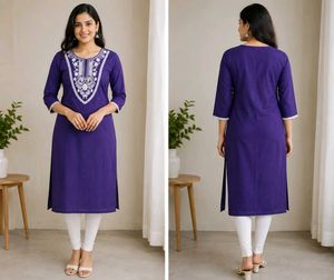 Elegant Purple Embroidered Kurta