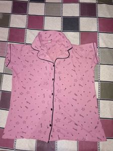 Cute Pink Star Print Nightshirt