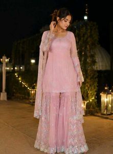 Elegant Pink Sharara Suit