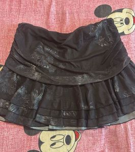 Black Ruffled Ethnic Skirt