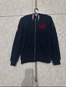 Superdry Navy Hoodie with Red Logo NWT