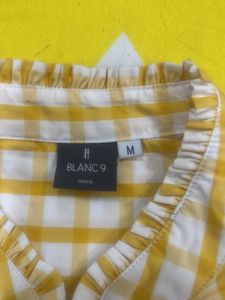 Yellow And White Cotton Night Suit