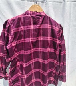 Vero Moda Plain checkered  puff sleeve  blouse/top