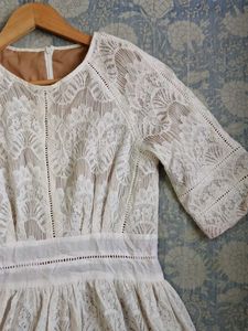Elegant White Lace Dress