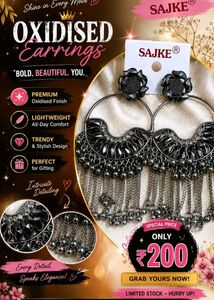 Oxidised Jhumka Earrings for Women