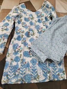 Blue Floral Kurta Set