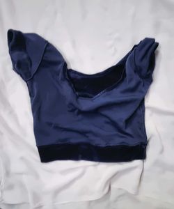 Velvet Puff Sleeve Crop