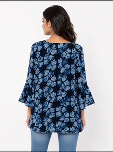 Blue Tie-Dye Bell Sleeve Kurta