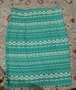 Green Tribal Print Pencil Skirt