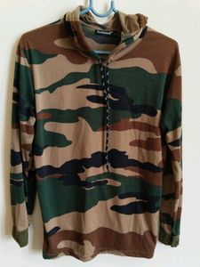 CAMOUFLAGE HOODED And Plum Shirt