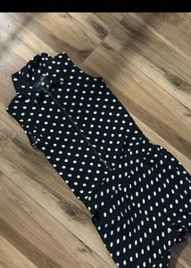 Polka Dot Zipper Romper