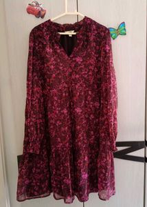 Chic Floral Print Tiered Dress