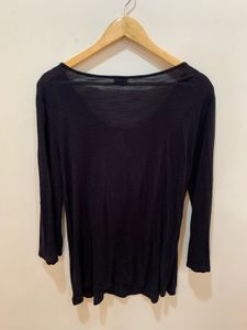Black Embroidered Tunic Top