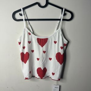 Cute Heart Print Cami Top and shorts